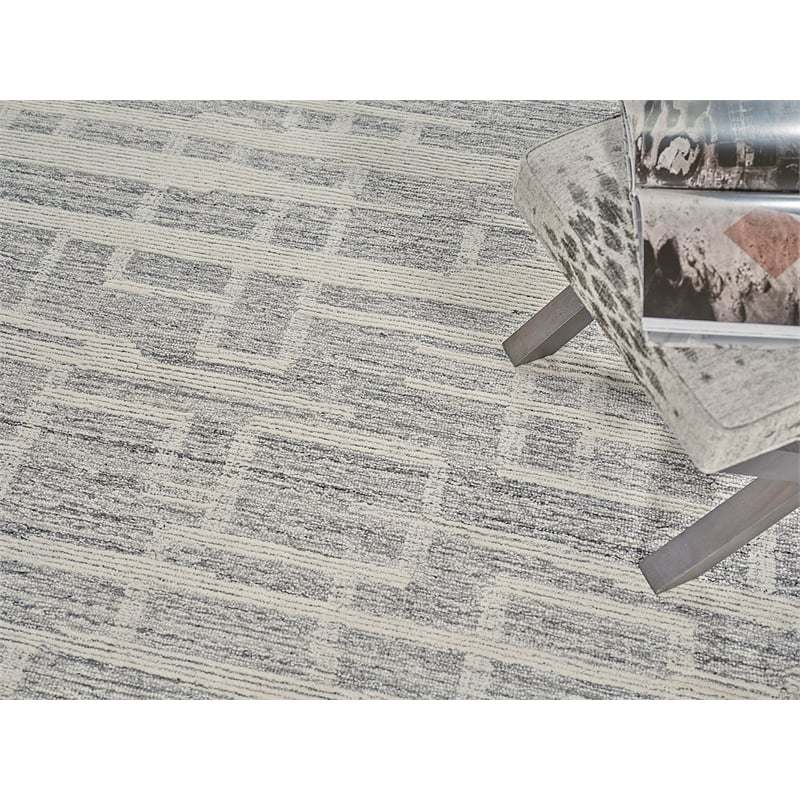 Park City Hand-Tufted New Zealand Wool Gray/Ivory 6'x9' Area Rug