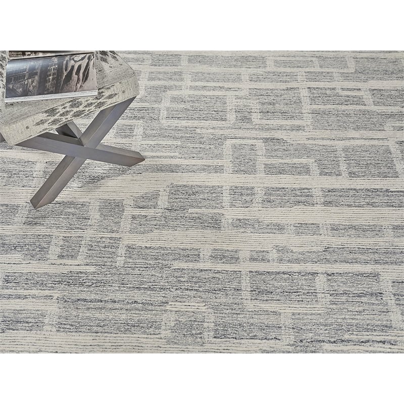 Park City Hand-Tufted New Zealand Wool Gray/Ivory 9'x12' Area Rug