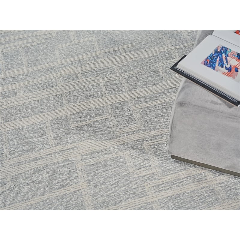 Park City Hand-Tufted New Zealand Wool Light Gray/Ivory 10'x14' Area Rug