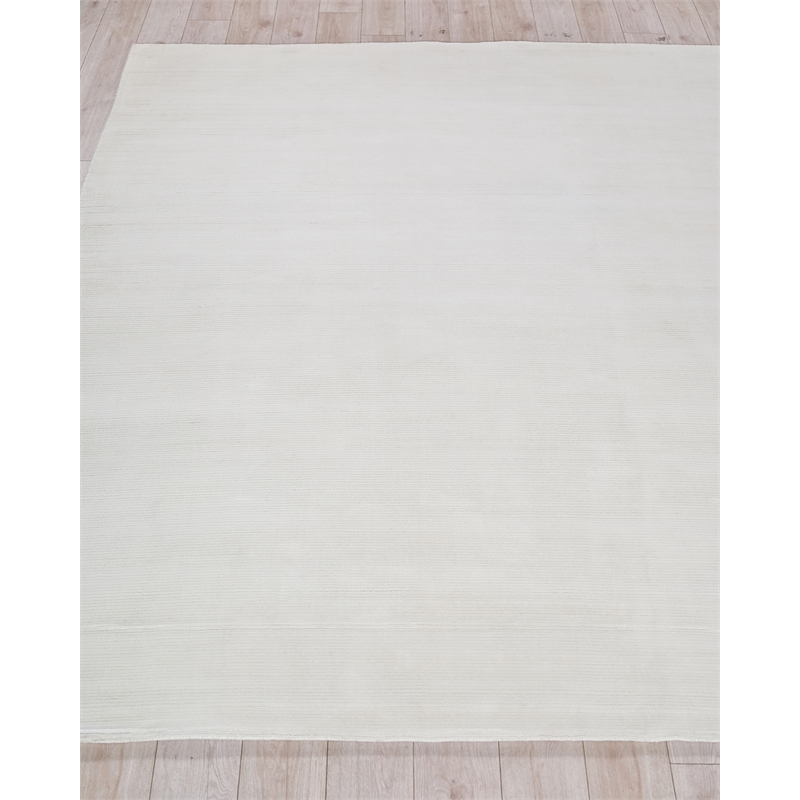 Pavia Modern Handloomed Silky Nylon White 2'x3' Area Rug