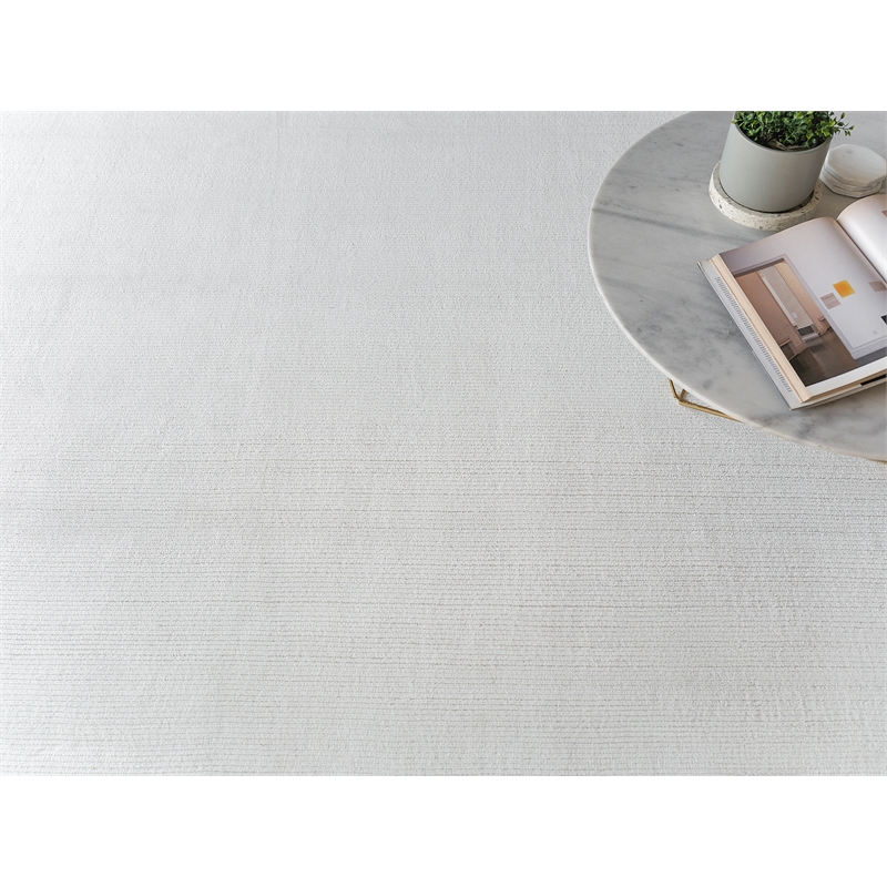 Pavia Modern Handloomed Silky Nylon White 2'x3' Area Rug