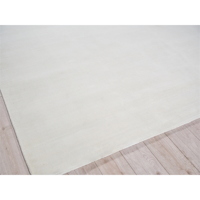 Pavia Modern Handloomed Silky Nylon White 4'x6' Area Rug