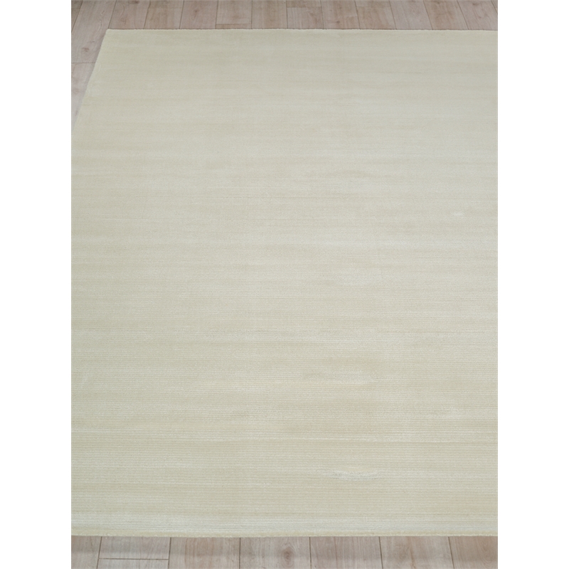Pavia Modern Handloomed Silky Nylon Beige 2'x3' Area Rug
