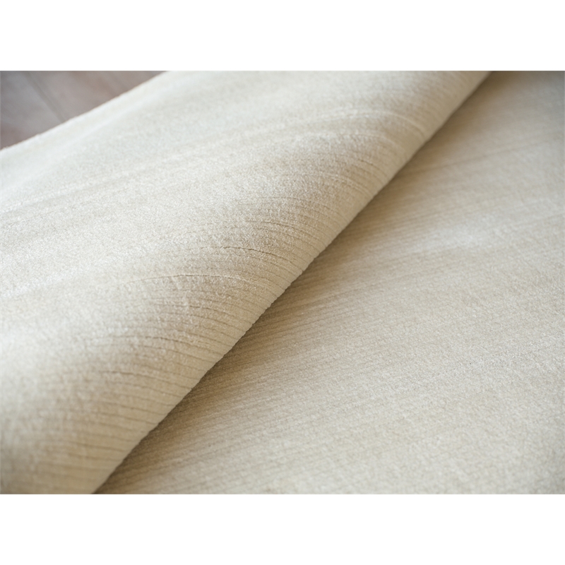 Pavia Modern Handloomed Silky Nylon Beige 2'x3' Area Rug