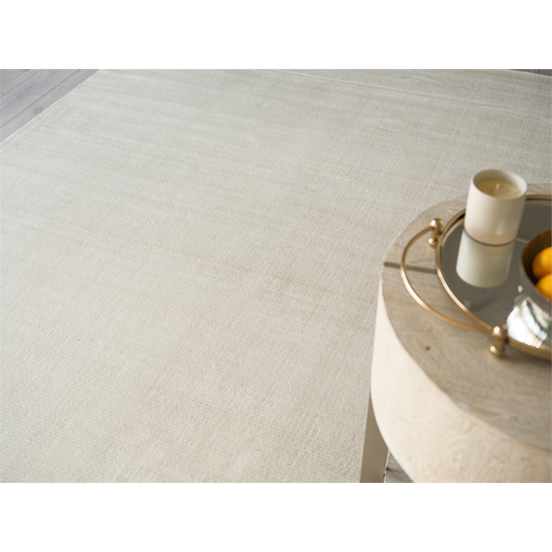 Pavia Modern Handloomed Silky Nylon Beige 2'x3' Area Rug