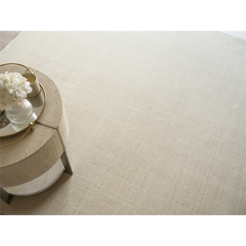 Pavia Modern Handloomed Silky Nylon Beige 2'x3' Area Rug