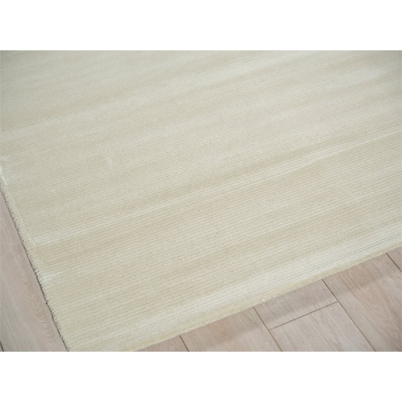 Pavia Modern Handloomed Silky Nylon Beige 4'x6' Area Rug