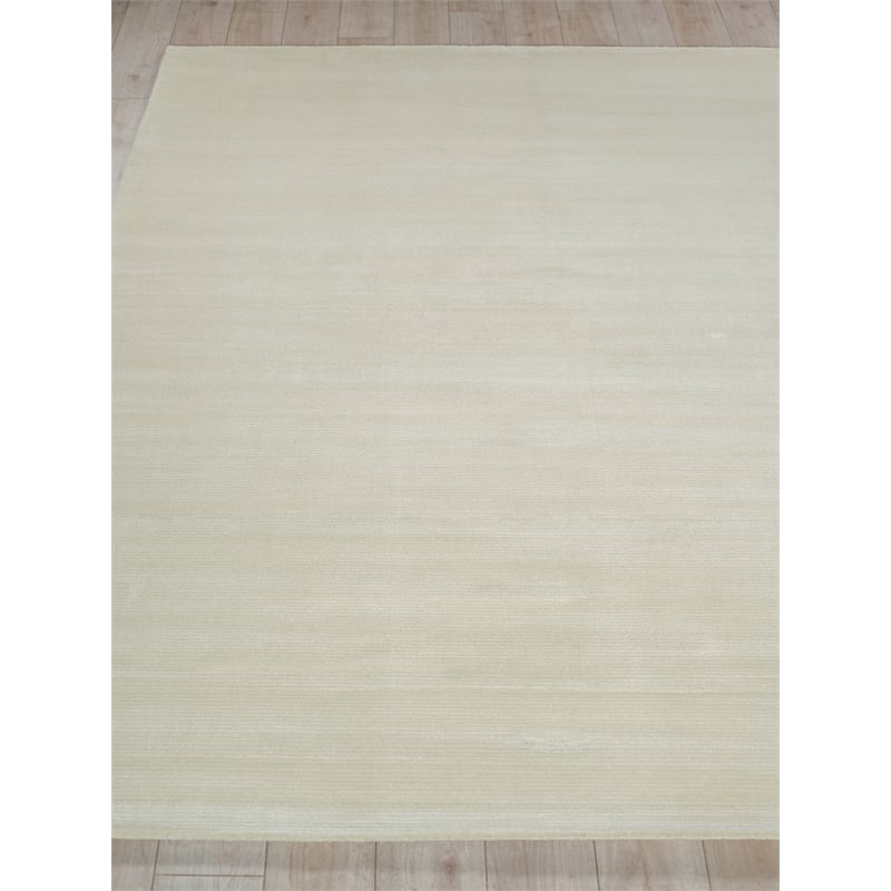 Pavia Modern Handloomed Silky Nylon Beige 8'x10' Area Rug