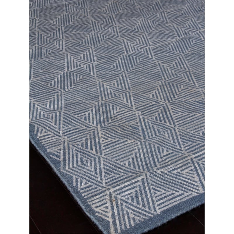 Pavilion Flatweave Wool/Polyester Blue/Silver 11'6