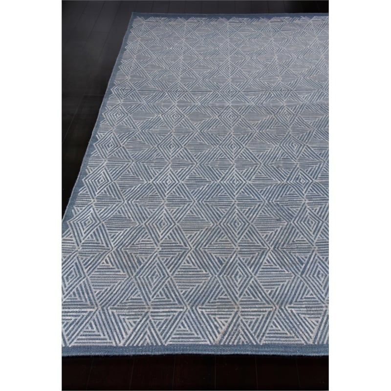 Pavilion Flatweave Wool/Polyester Blue/Silver 11'6