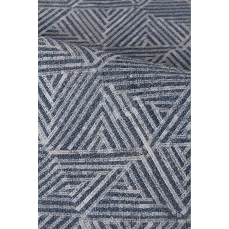 Pavilion Flatweave Wool/Polyester Blue/Silver 11'6