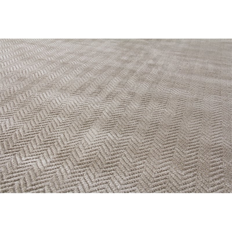 Pavo Handloomed Tencel Light Silver 14'x18' Area Rug