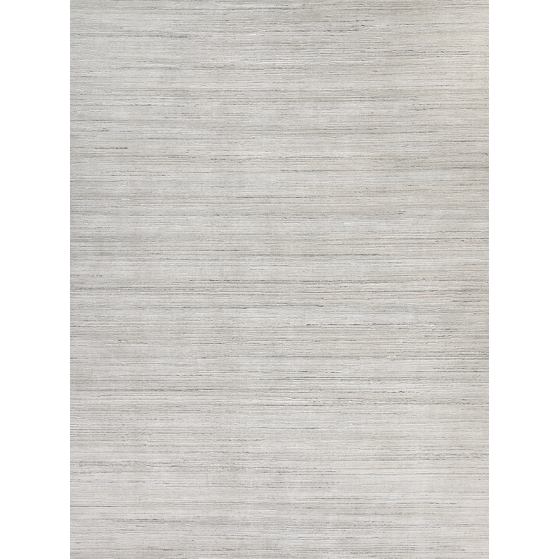 Palazzo Handloomed Wool/Bamboo Silk Silver 8'x10' Area Rug