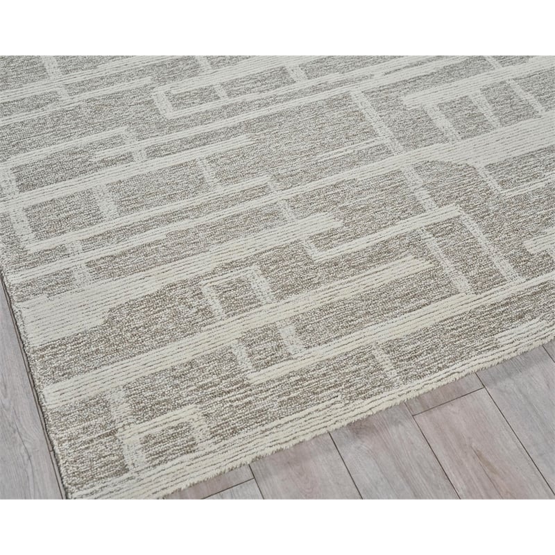 Park City Hand-Tufted New Zealand Wool Beige/Ivory 5'x8' Area Rug