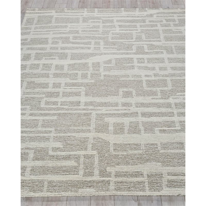 Park City Hand-Tufted New Zealand Wool Beige/Ivory 5'x8' Area Rug