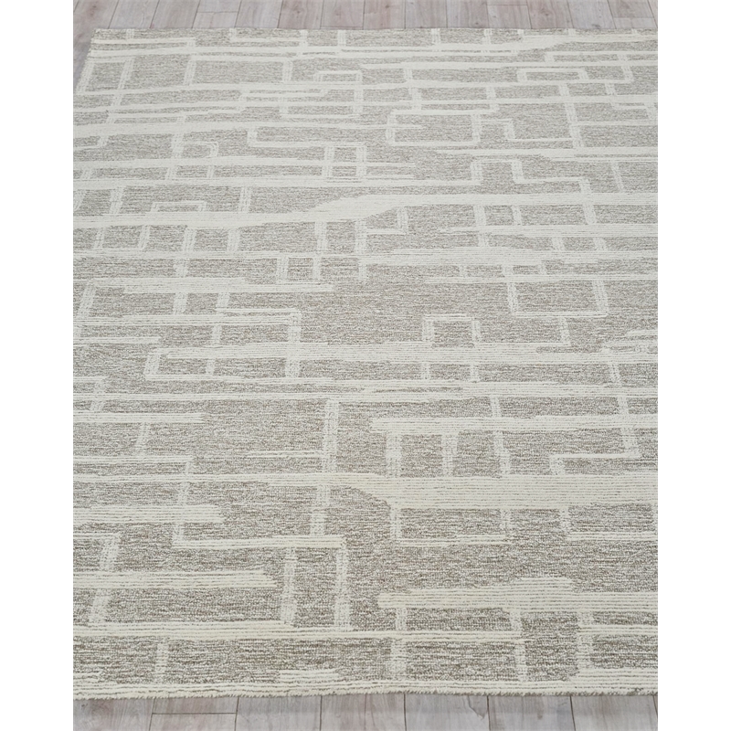 Park City Hand-Tufted New Zealand Wool Beige/Ivory 6'x9' Area Rug