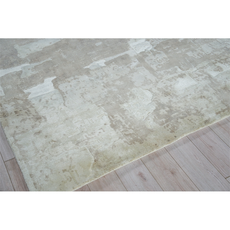 Papyrus Handloomed Wool/Bamboo Silk Beige 4'x6' Area Rug
