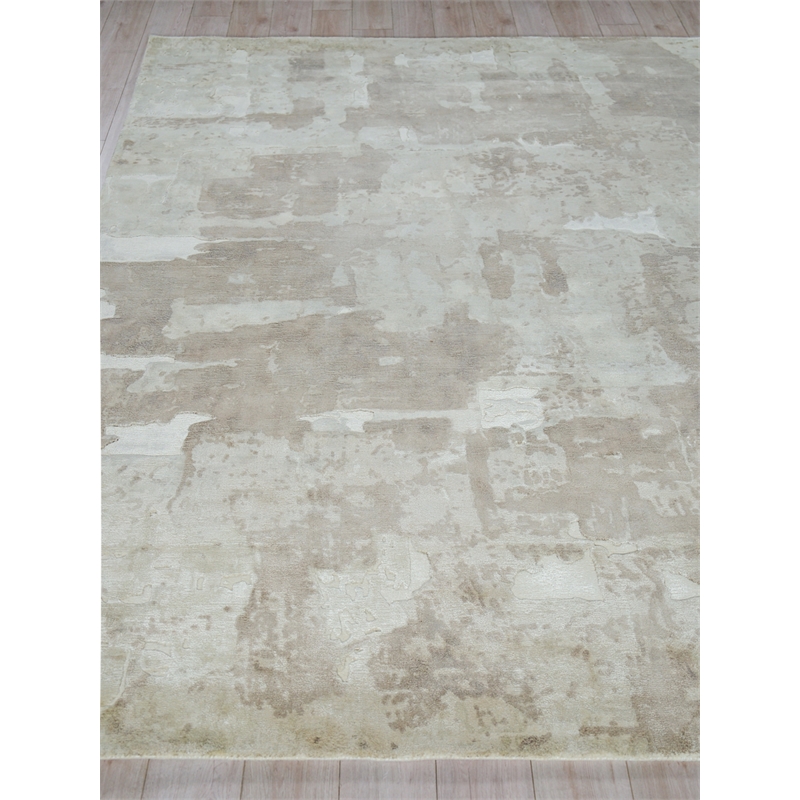Papyrus Handloomed Wool/Bamboo Silk Beige 4'x6' Area Rug