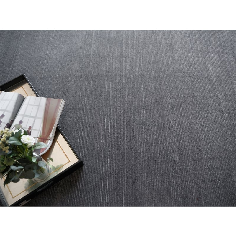Pavia Modern Handloomed Silky Nylon Gray 6'x9' Area Rug