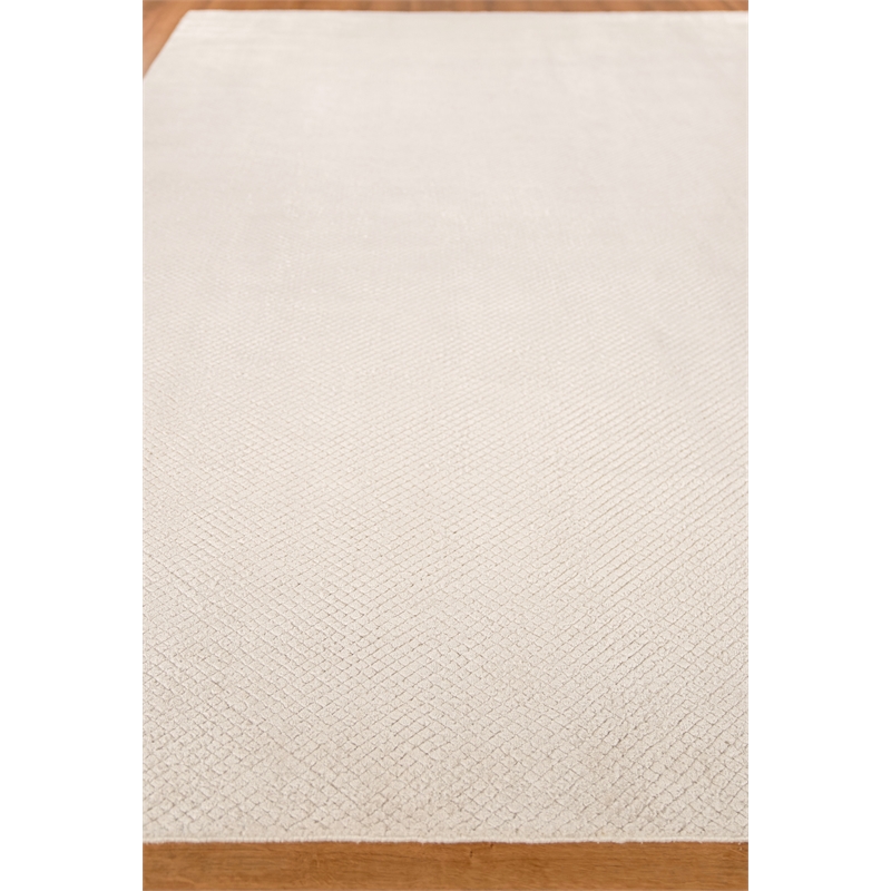 Pearl Handloomed Bamboo Silk Ivory 9'x12' Area Rug
