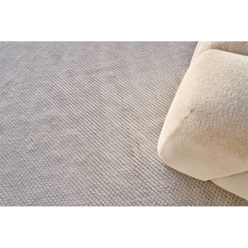 Pearl Handloomed Bamboo Silk Silver 10'x14' Area Rug