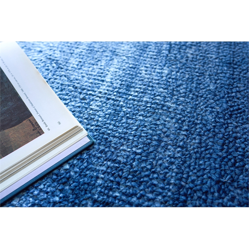 Plush Hand-Knotted Bamboo Silk/Wool Navy 2'x3' Area Rug