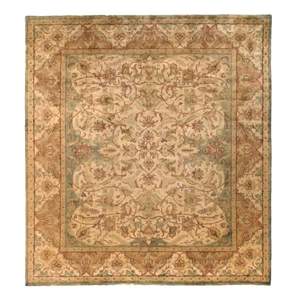 Polonaise Hand-Knotted New Zealand Wool Ivory/Green/Multi 12'x15' Area Rug