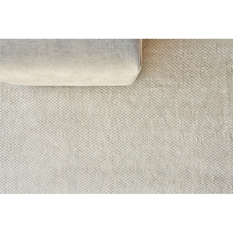 Pearl Handloomed Bamboo Silk Beige 2'x3' Area Rug