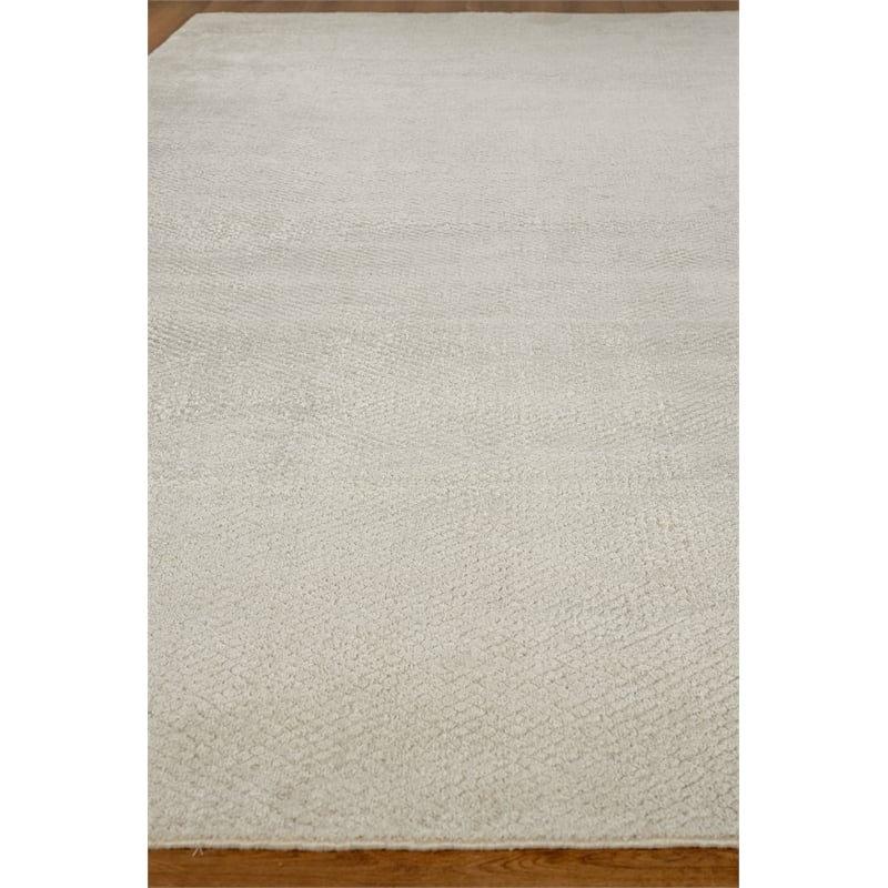 Pearl Handloomed Bamboo Silk Beige 9'x12' Area Rug