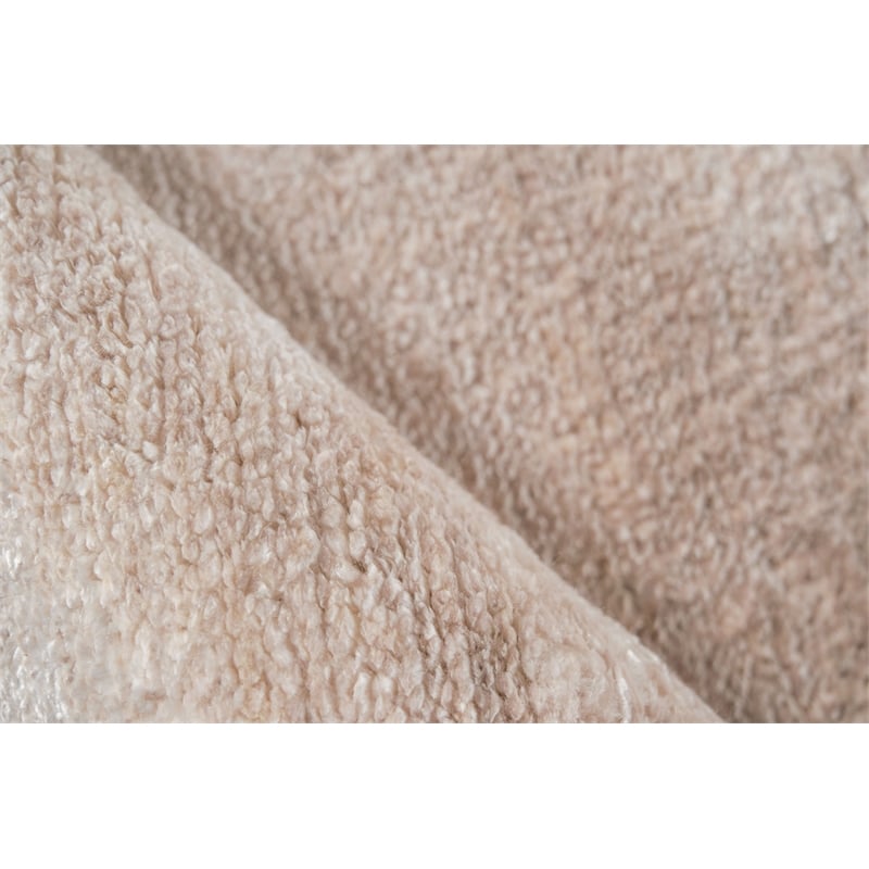 Plush Hand-Knotted Bamboo Silk/Mohair Light Beige 12'x15' Area Rug