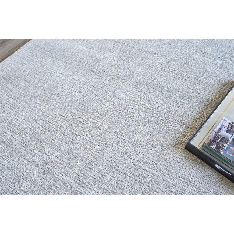 Plush Hand-Knotted Bamboo Silk/Mohair Chrome 10'x14' Area Rug