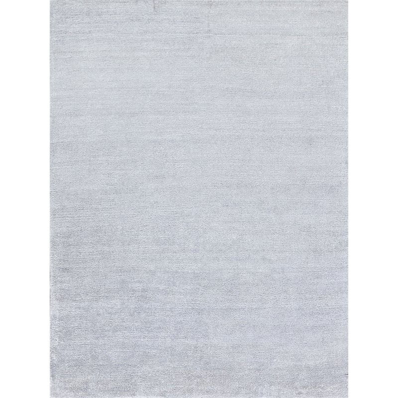 Plush Hand-Knotted Bamboo Silk/Mohair Chrome 10'x14' Area Rug