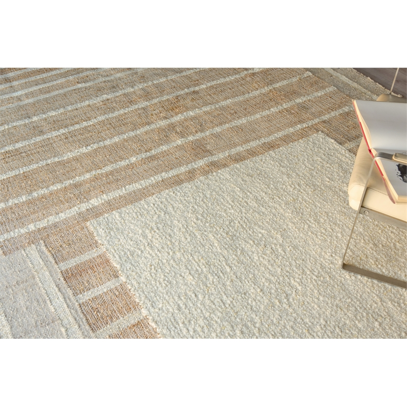 Pompano Flatweave Wool/Jute Ivory/Beige 6'x9' Area Rug