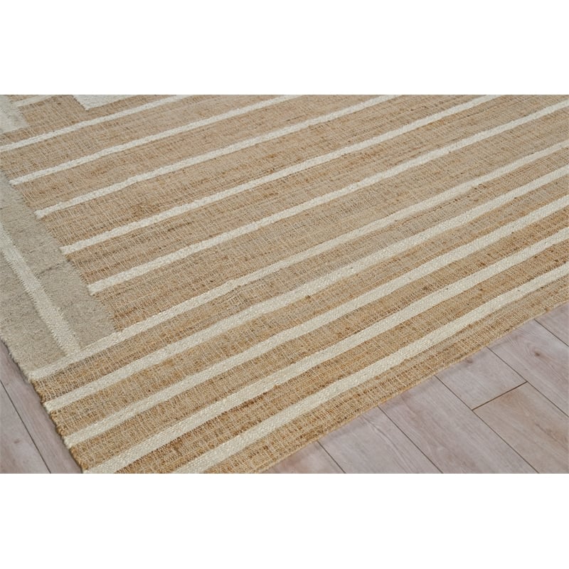 Pompano Flatweave Wool/Jute Ivory/Beige 8'x10' Area Rug