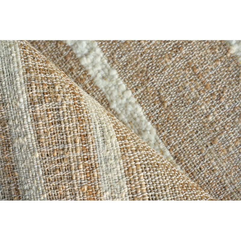 Pompano Flatweave Wool/Jute Ivory/Beige 8'x10' Area Rug