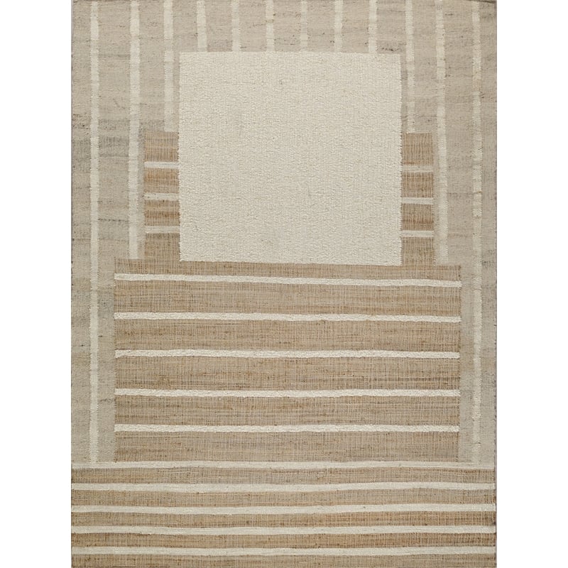 Pompano Flatweave Wool/Jute Ivory/Beige 8'x10' Area Rug