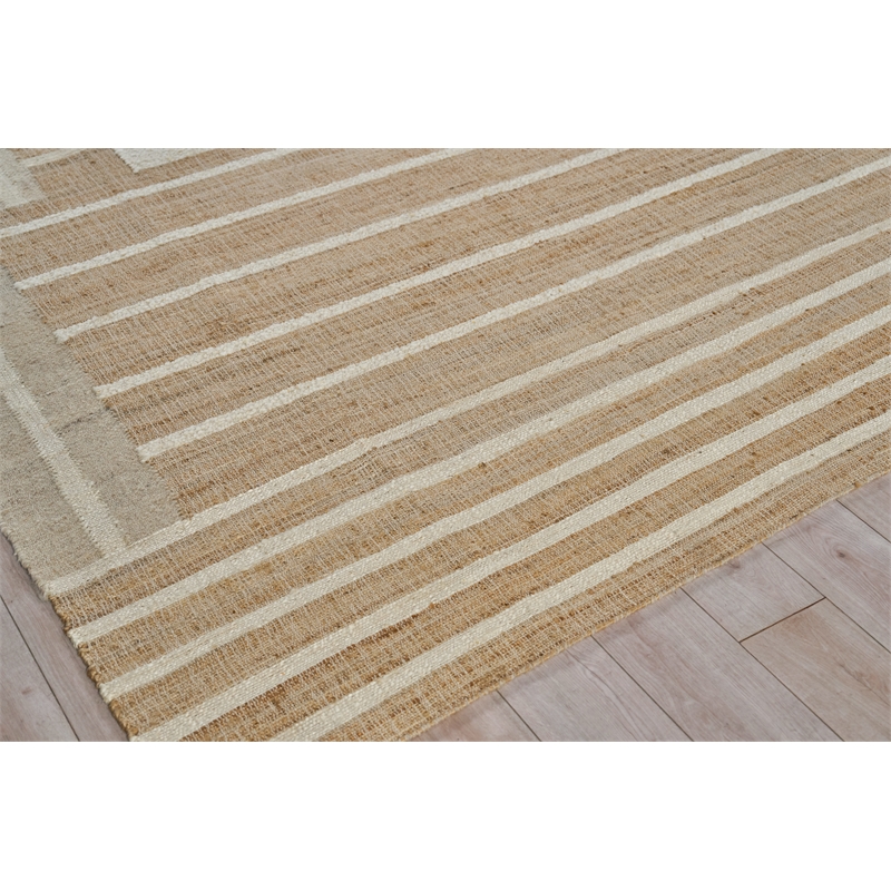 Pompano Flatweave Wool/Jute Ivory/Beige 9'x12' Area Rug