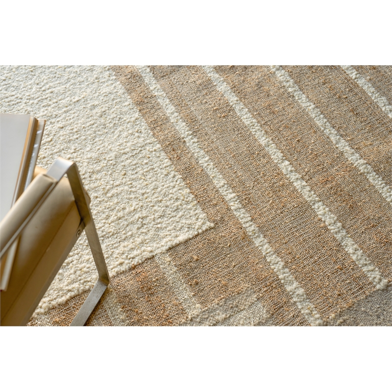 Pompano Flatweave Wool/Jute Ivory/Beige 9'x12' Area Rug