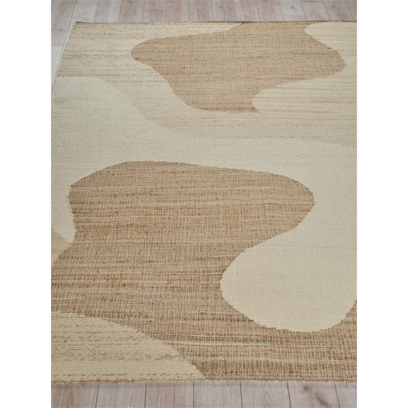 Pompano Flatweave Wool/Jute Ivory/Beige 12'x15' Area Rug