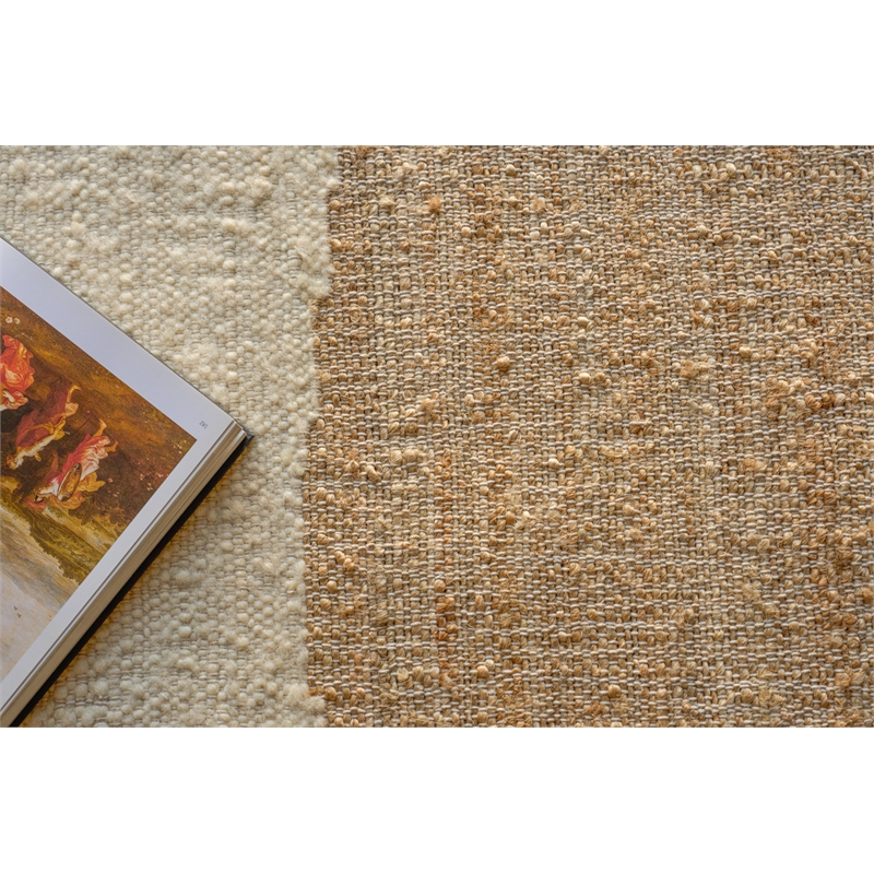 Pompano Flatweave Wool/Jute Ivory/Beige 12'x15' Area Rug