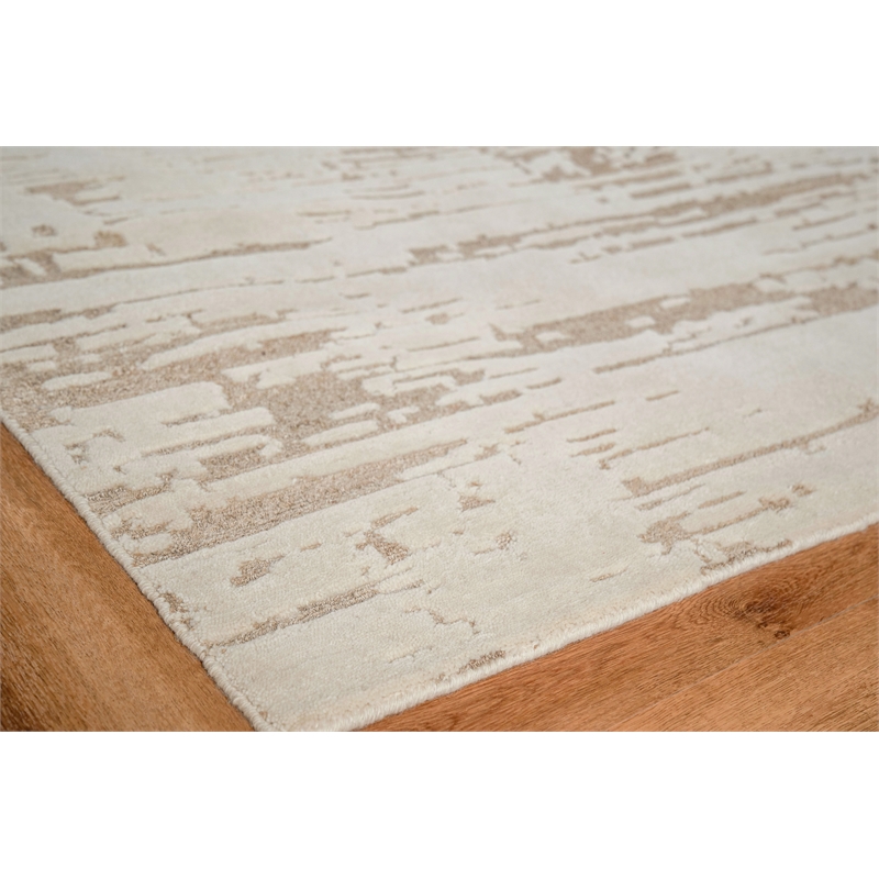 Platinum Hand-Knotted Wool/Nettle Beige 12'x15' Area Rug
