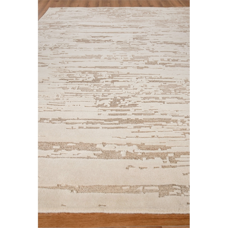Platinum Hand-Knotted Wool/Nettle Beige 12'x15' Area Rug
