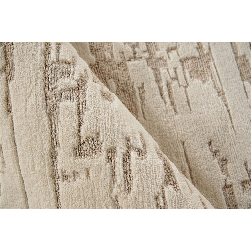 Platinum Hand-Knotted Wool/Nettle Beige 12'x15' Area Rug