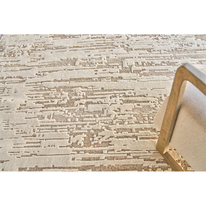 Platinum Hand-Knotted Wool/Nettle Beige 12'x15' Area Rug