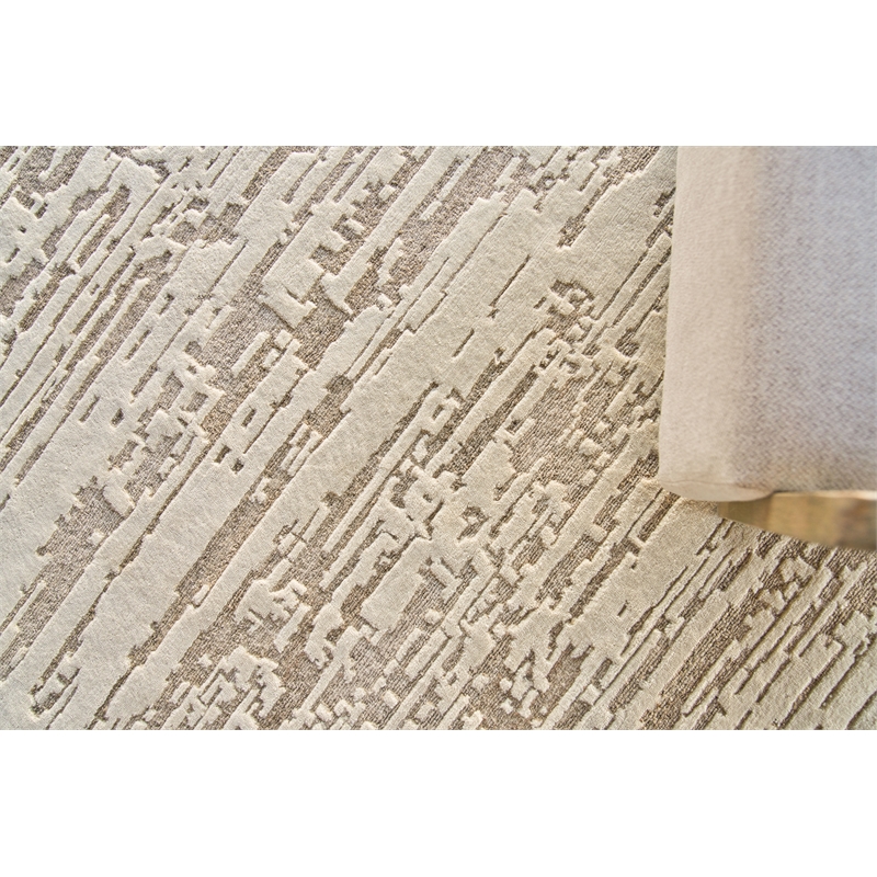 Platinum Hand-Knotted Wool/Nettle Beige 12'x15' Area Rug