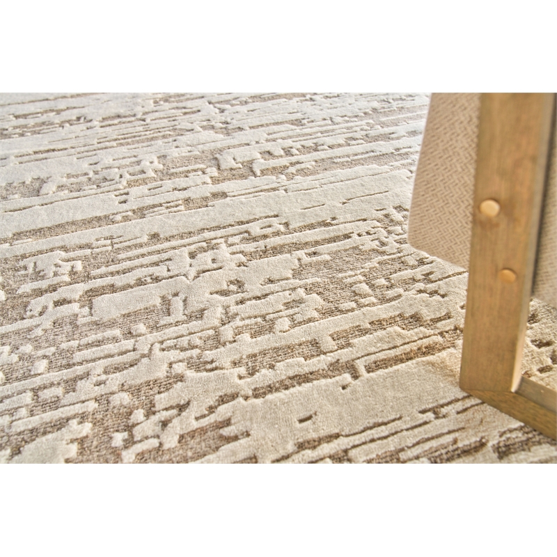 Platinum Hand-Knotted Wool/Nettle Beige 12'x15' Area Rug
