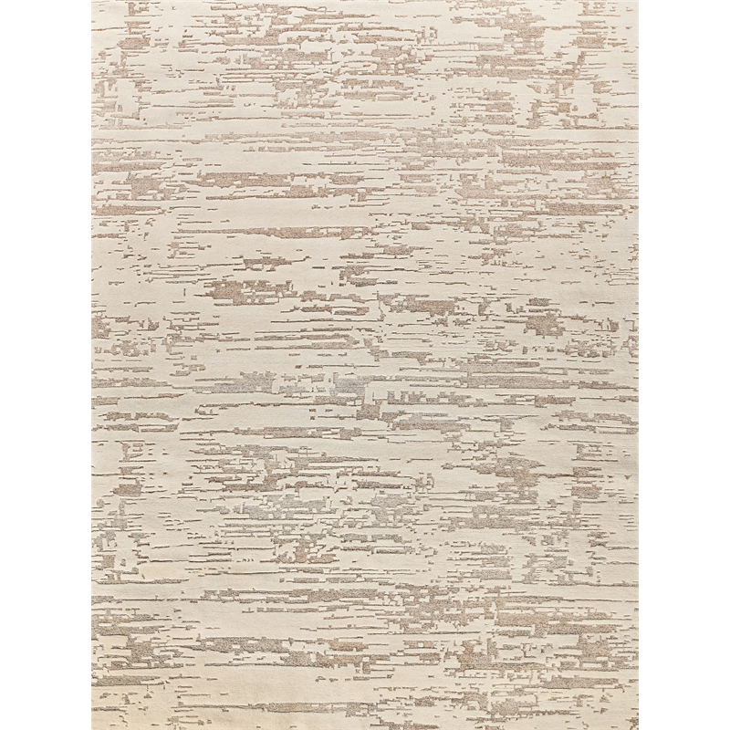 Platinum Hand-Knotted Wool/Nettle Beige 12'x15' Area Rug