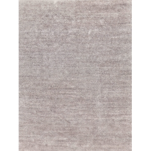 Plush Hand-Knotted Bamboo Silk/Mohair Light Silver 4'x6' Area Rug