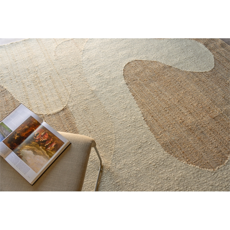 Pompano Flatweave Wool/Jute Ivory/Beige 8'x10' Area Rug