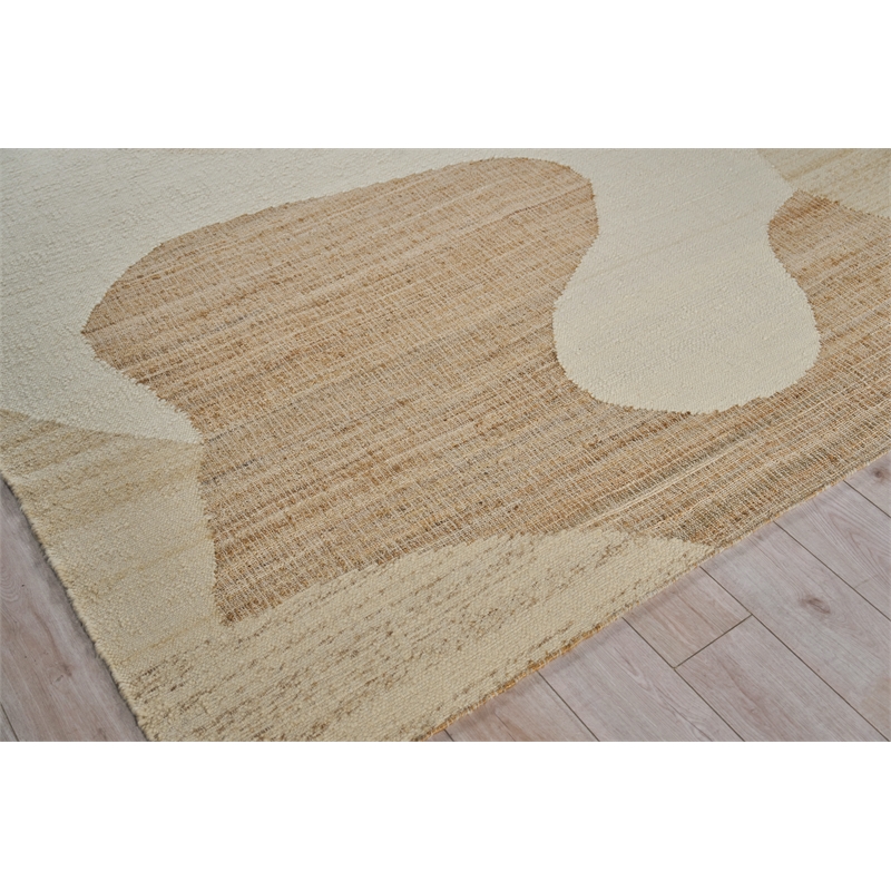 Pompano Flatweave Wool/Jute Ivory/Beige 9'x12' Area Rug